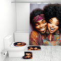 Fun in Love — 4 Piece Shower Curtain and Bathroom Rug Set